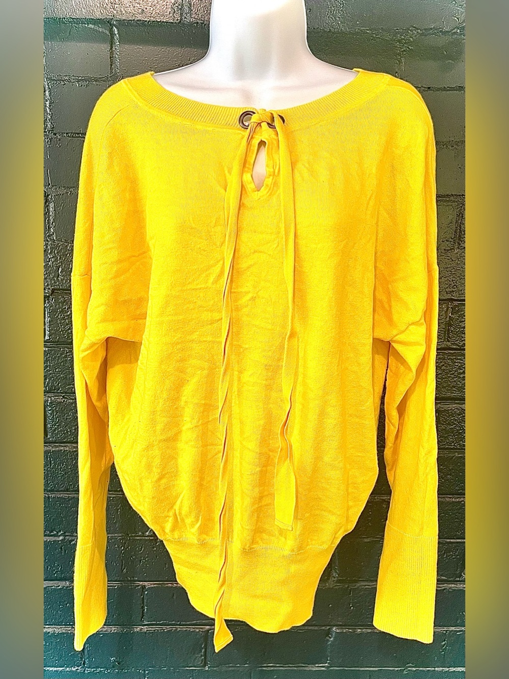 Yellow Tie-Front Women's Top